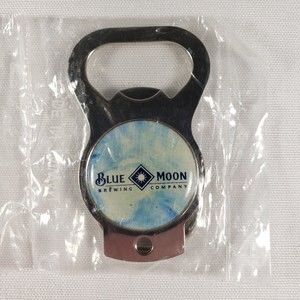 NEW Blue Moon Brewing Company‎ Bottle Opener Keychain Keyring Metal Silver Tone